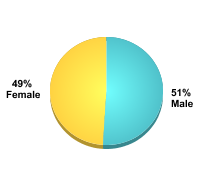 Student Gender:Male: 51%Female: 49%