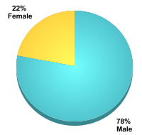 Undergraduate Student Gender:Male: 78%Female: 22%