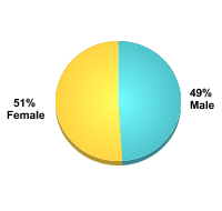 Undergraduate Student Gender:Male: 49%Female: 51%