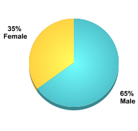 Undergraduate Student Gender:Male: 65%Female: 35%
